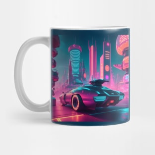 Retro futuristic city aesthetic Mug